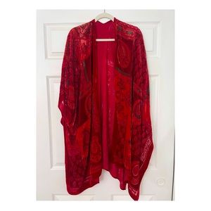 Free People Dark Paradise Red Kimono